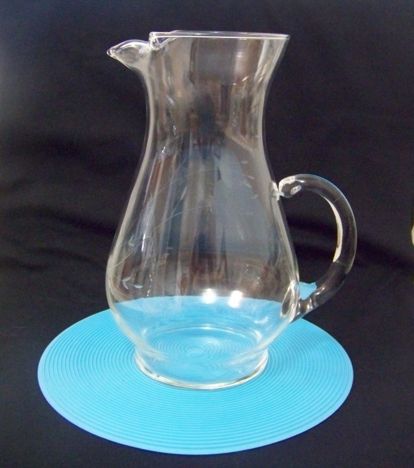 VINTAGE PRINCESS HOUSE HERITAGE HEAVY CLEAR CRYSTAL PITCHER CLEAR SERVER 75 OZ