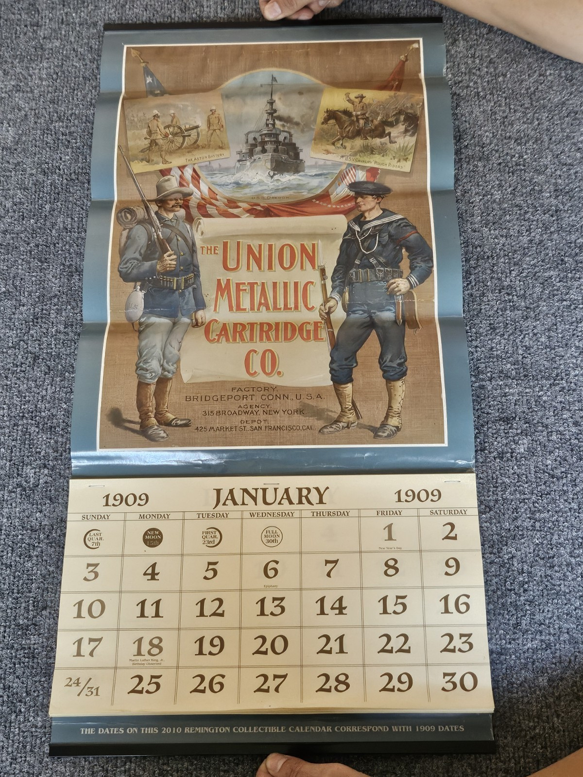 Vintage 17 pcs Repro Ad Wall Calendars Remington Arms Co & Peters Cartridge Co