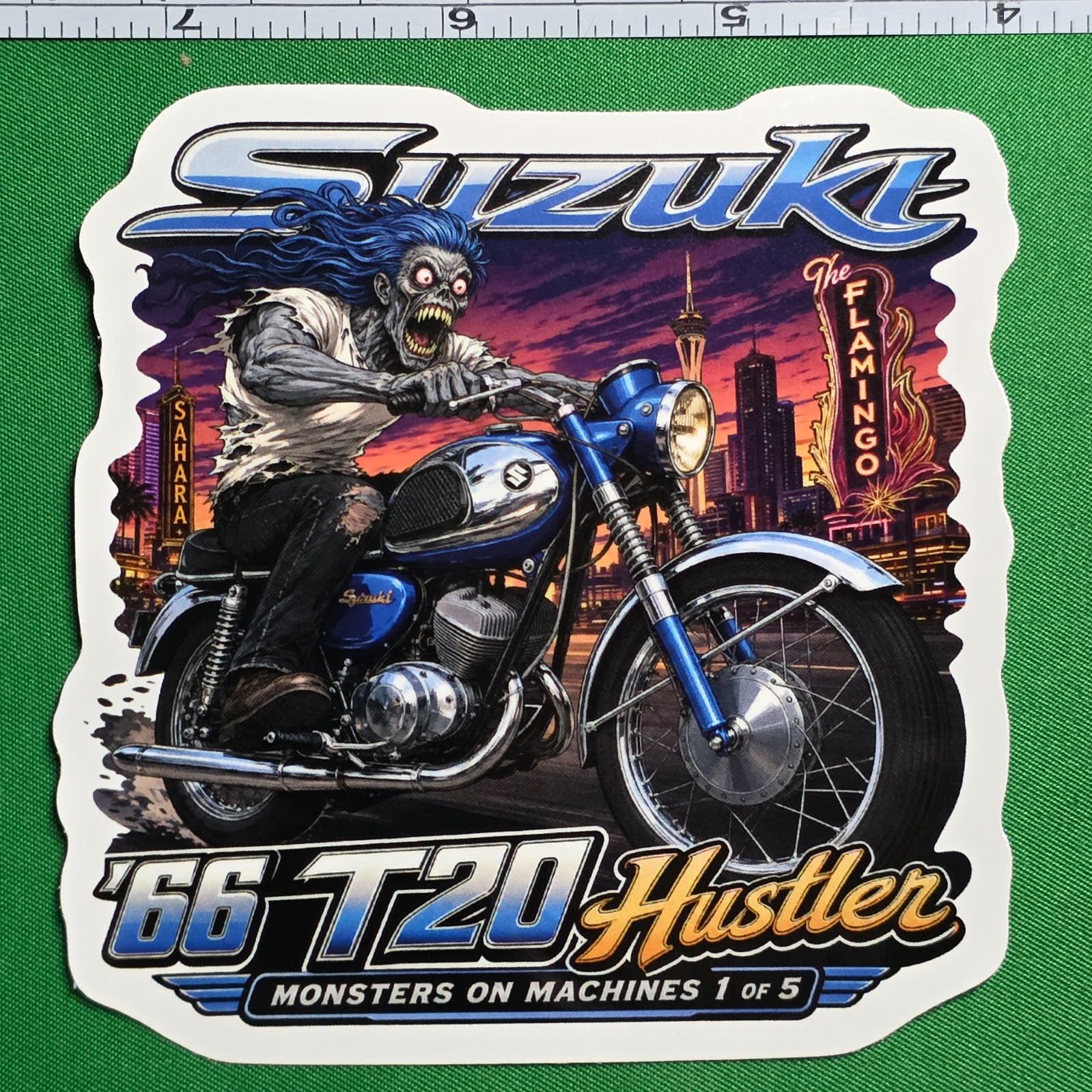 1966 Suzuki T20 Hustler 9x9cm Durable Die-Cut Vinyl Sticker 1 of 5