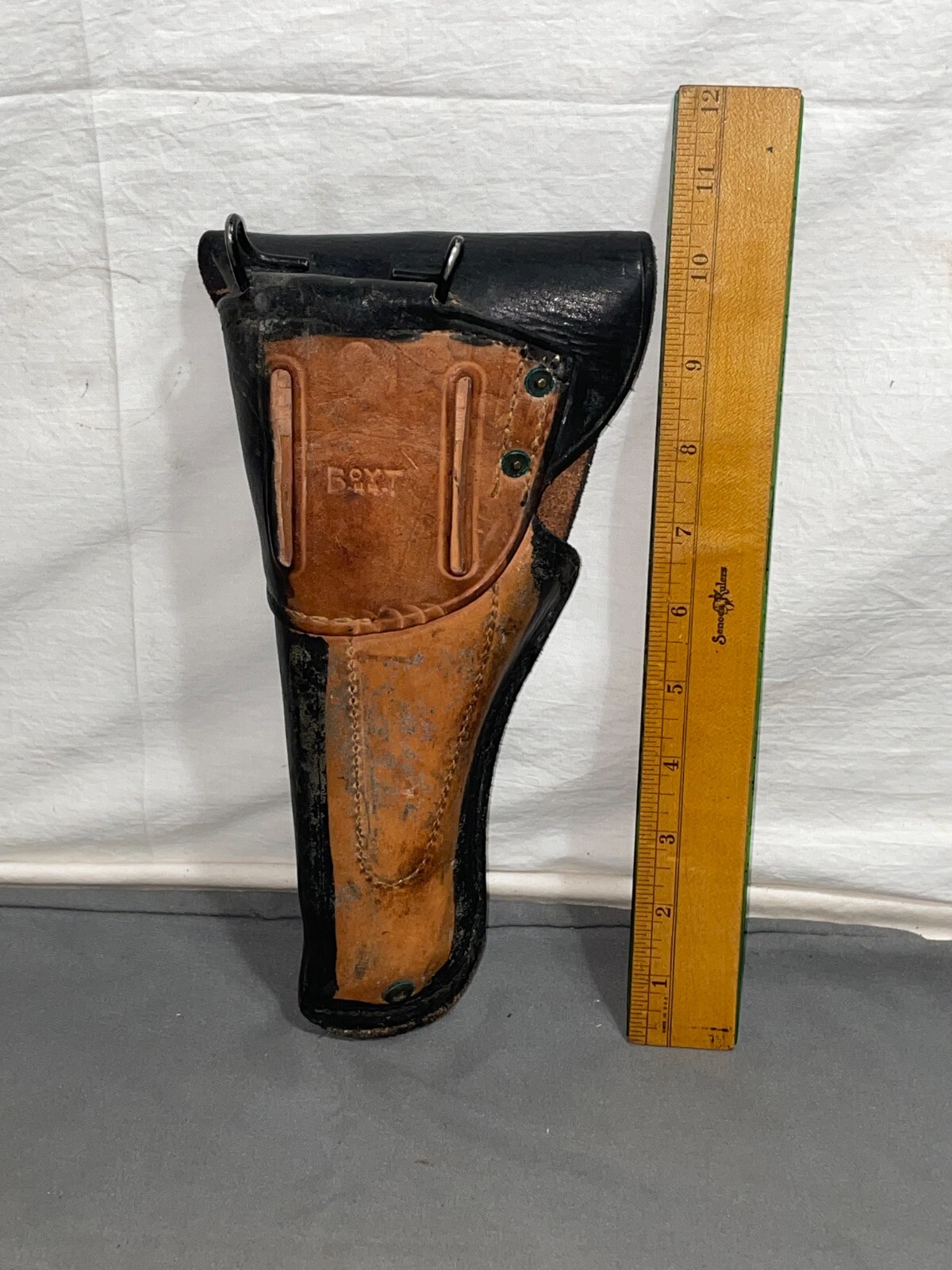 WWII Boyt 44 1944 TWO TONE black brown Leather 1911 Colt .45 gun Holster
