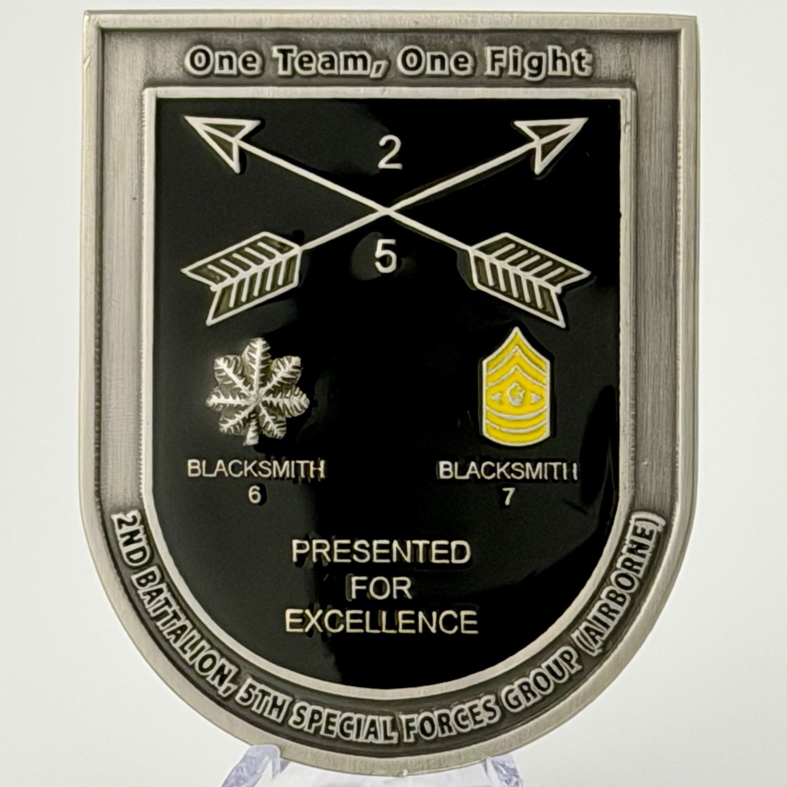 5th Special Forces Group 2nd Battalion Commander CSM Blacksmith Excellence Coin