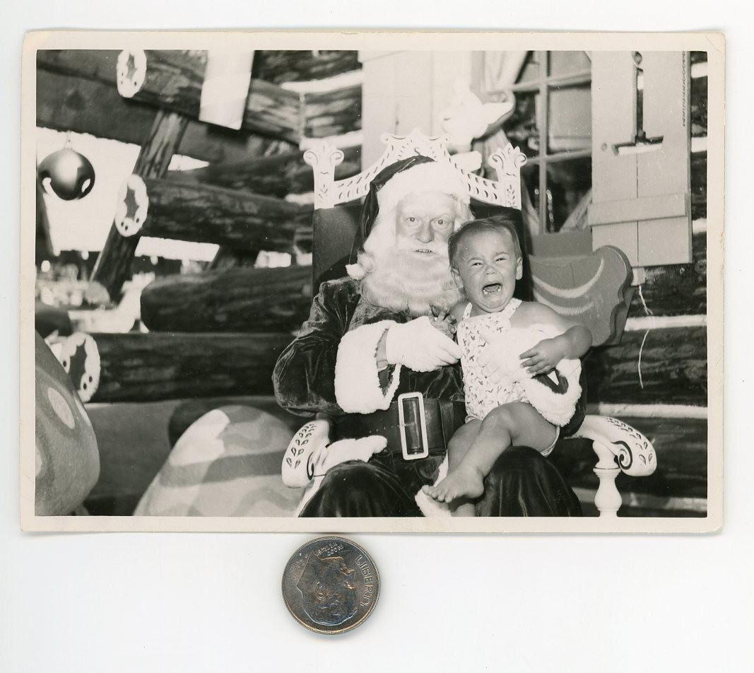 Old 1960s SCREAM photo / SANTA Said DO U KNOW WHO I AM? Not DO U KNOW HOW 2 SWIM
