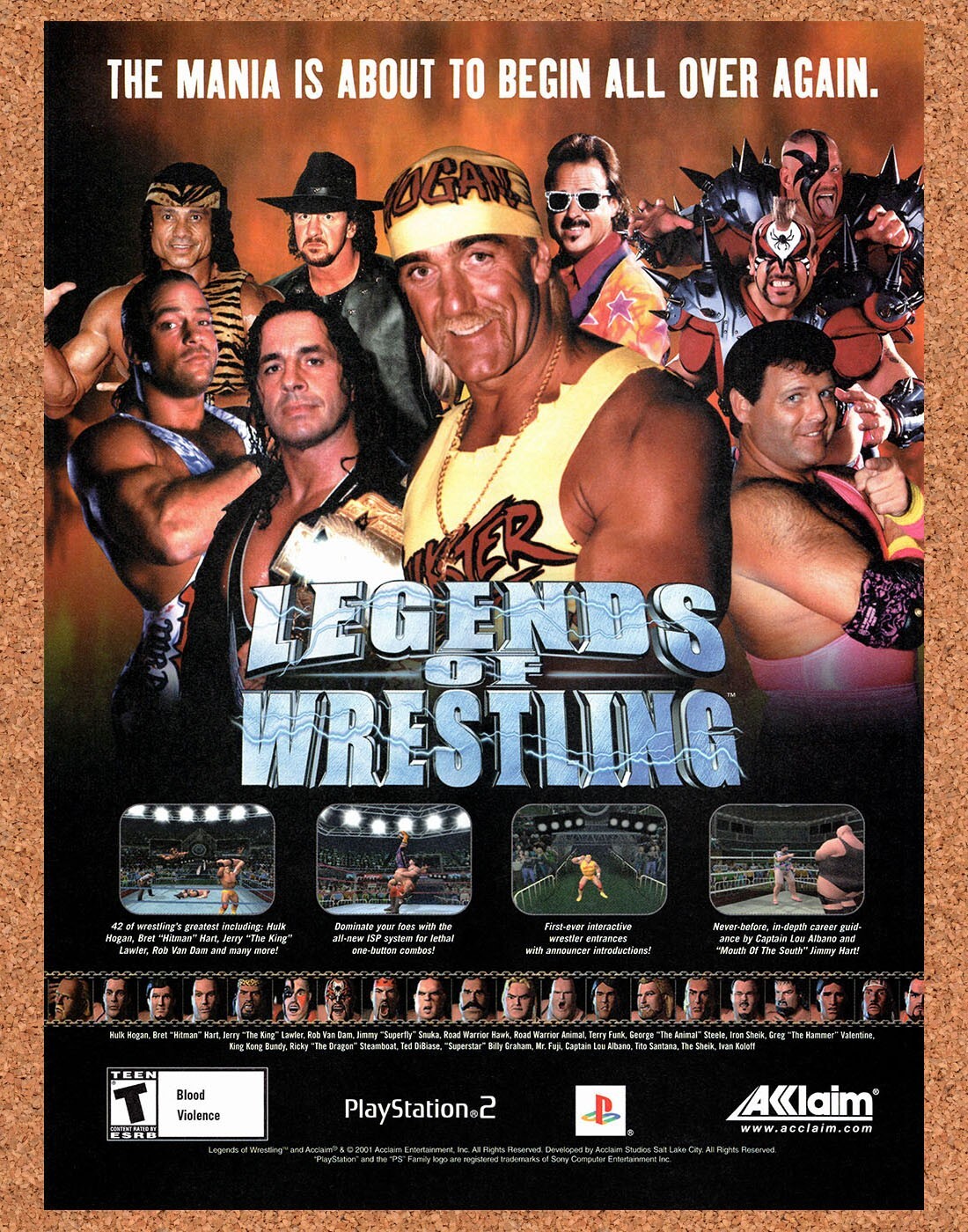 2002 Legends Of Wrestling PS2 Original Advertisement / Retro Promo v1
