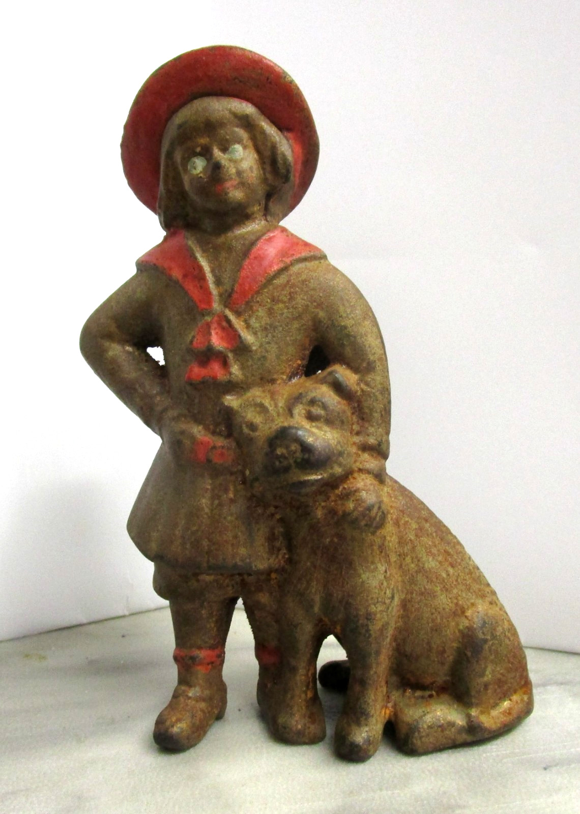 1910s CAST IRON BUSTER BROWN & TIGE STILL BANK By A C WILLIAMS  COMICS CHARACTER