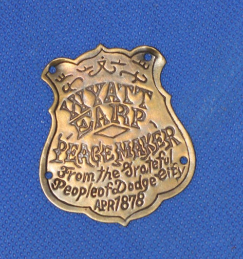 Replica Wyatt Earp Badge antique gold finish