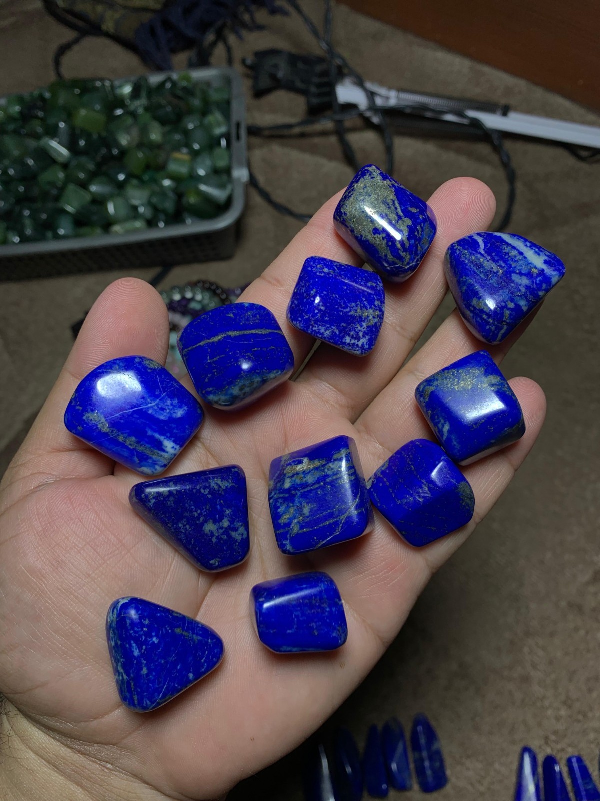 Lapis Lazuli Polished Tumbled   high quality  198 grams from Afghanistan