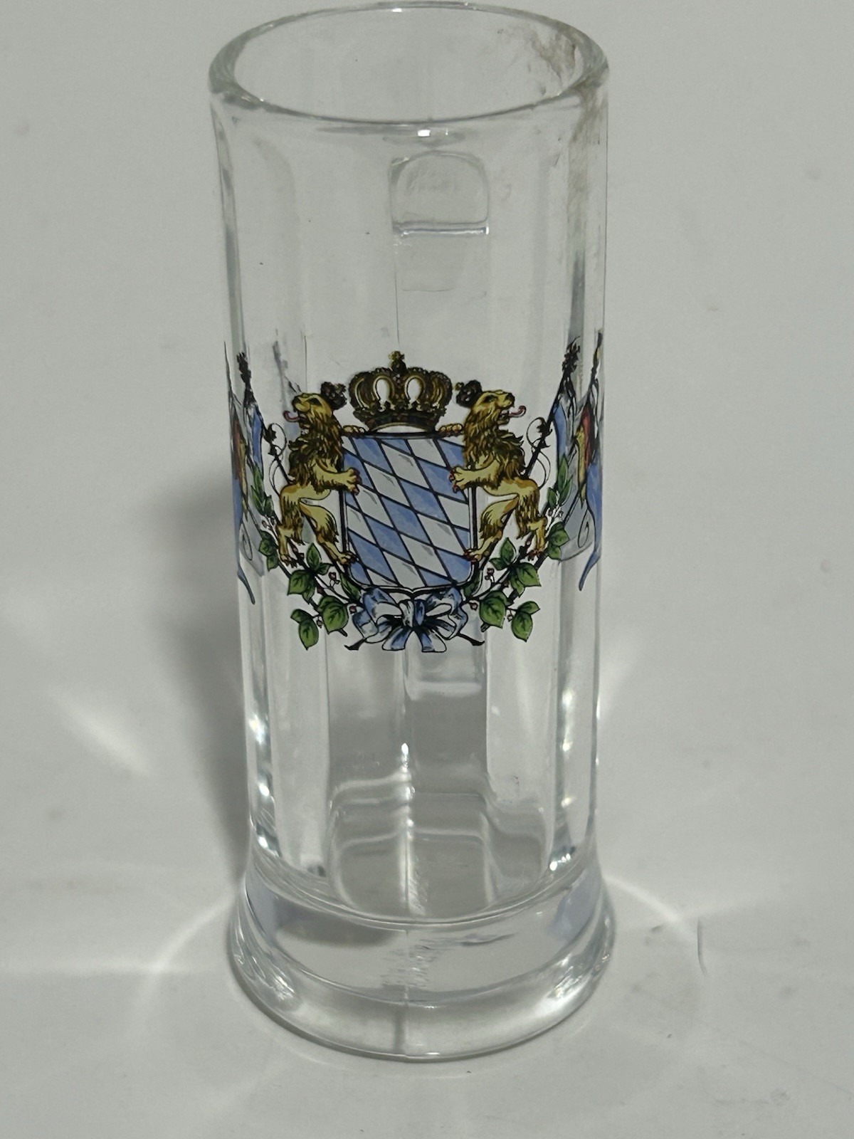 Vintage Böckling Germany Mini Beer Mug Shot Glass Bavarian Coat of Arms Flags