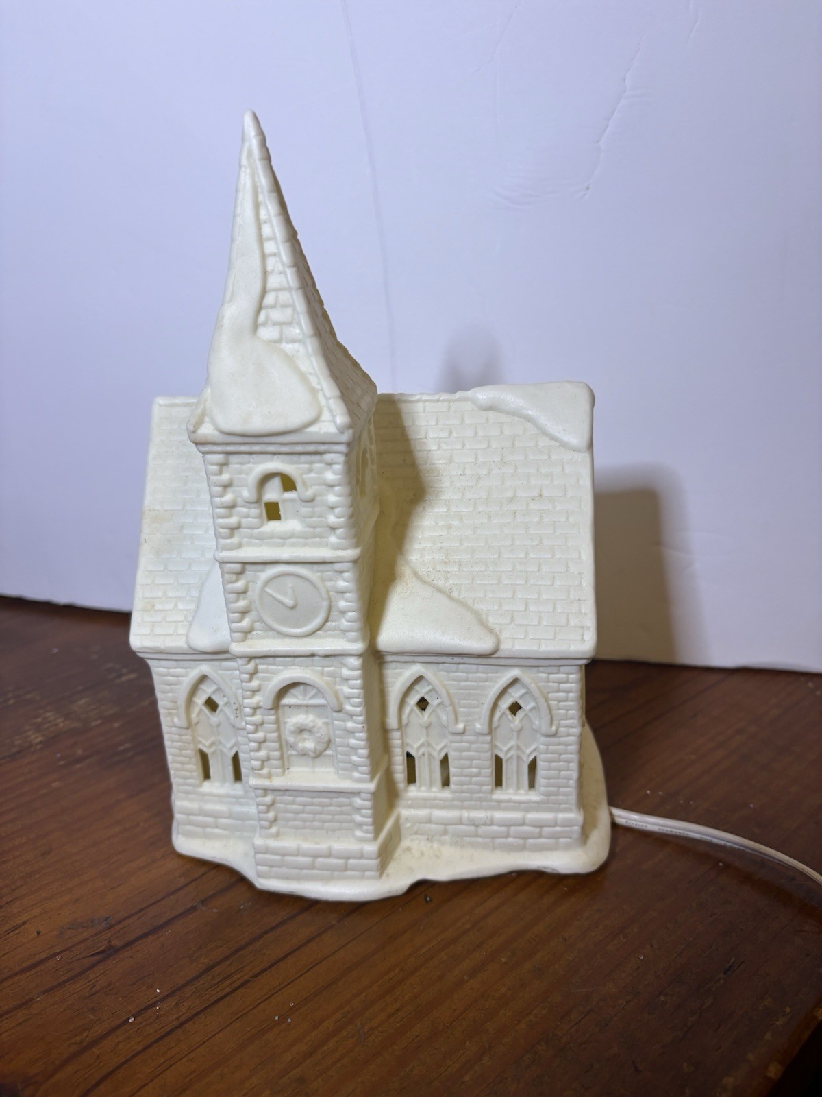 White Porcelain 9 Inch Church Untested