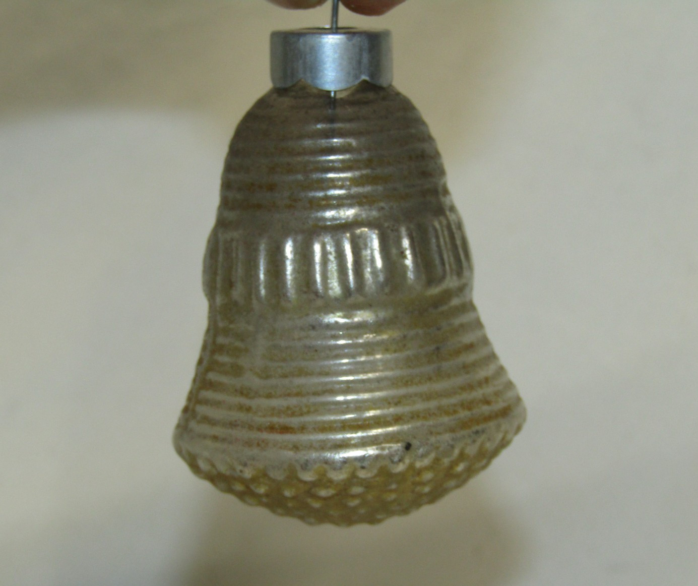 USA Antique Gold Glass Bumpy Bell Vintage Christmas Ornament 1950's USA Antique Gold Glass Bumpy Bell Vintage Christmas Ornament 1950's