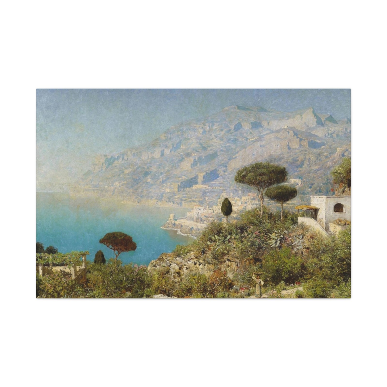 Edmund Berninger (1843-1929%3f) blick auf sorrent - Canvas Wall Art