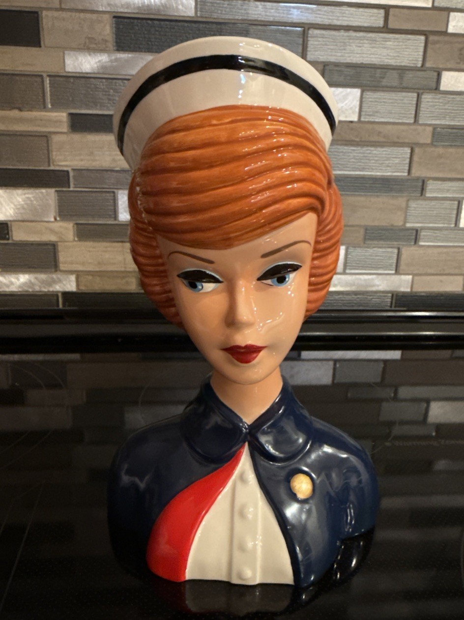 Vintage 1994 From Barbie with Love 1994 Nurse Lady Head Vase A-15