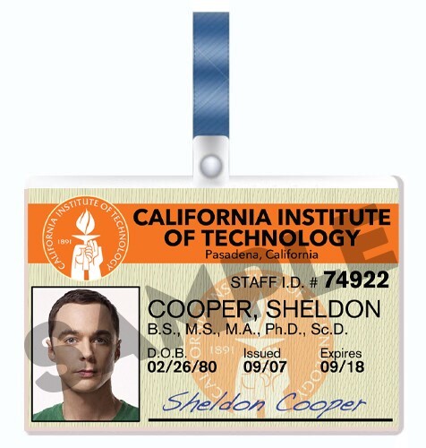 THE BIG BANG THEORY - Sheldon Cooper cosplay I.D. Badge