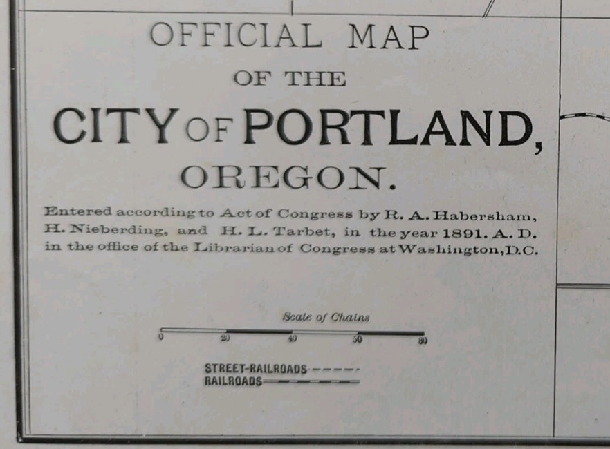 Vintage 1892 PORTLAND OREGON Map 14\