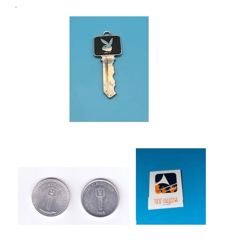 Vintage Playboy Club New Orleans Key #46189 1968 Token Matches 3 Pc Lot