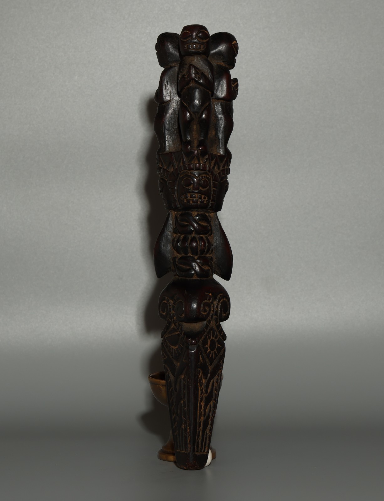 Real Rare Nice Nepal 19th Century Old Antique Buddhist Carved Wood Phurba Amulet