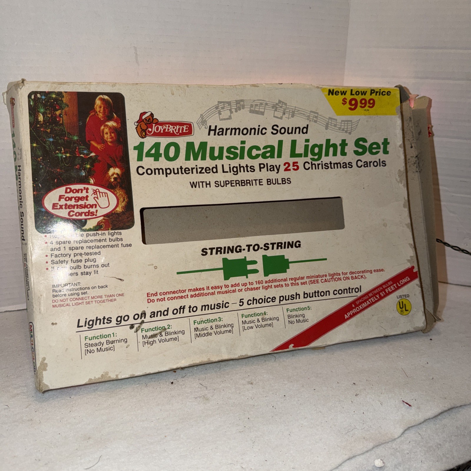 Joybrite Harmonic Sound 140 Musical Christmas Lights VTG NOB New Tested XMAS MCM