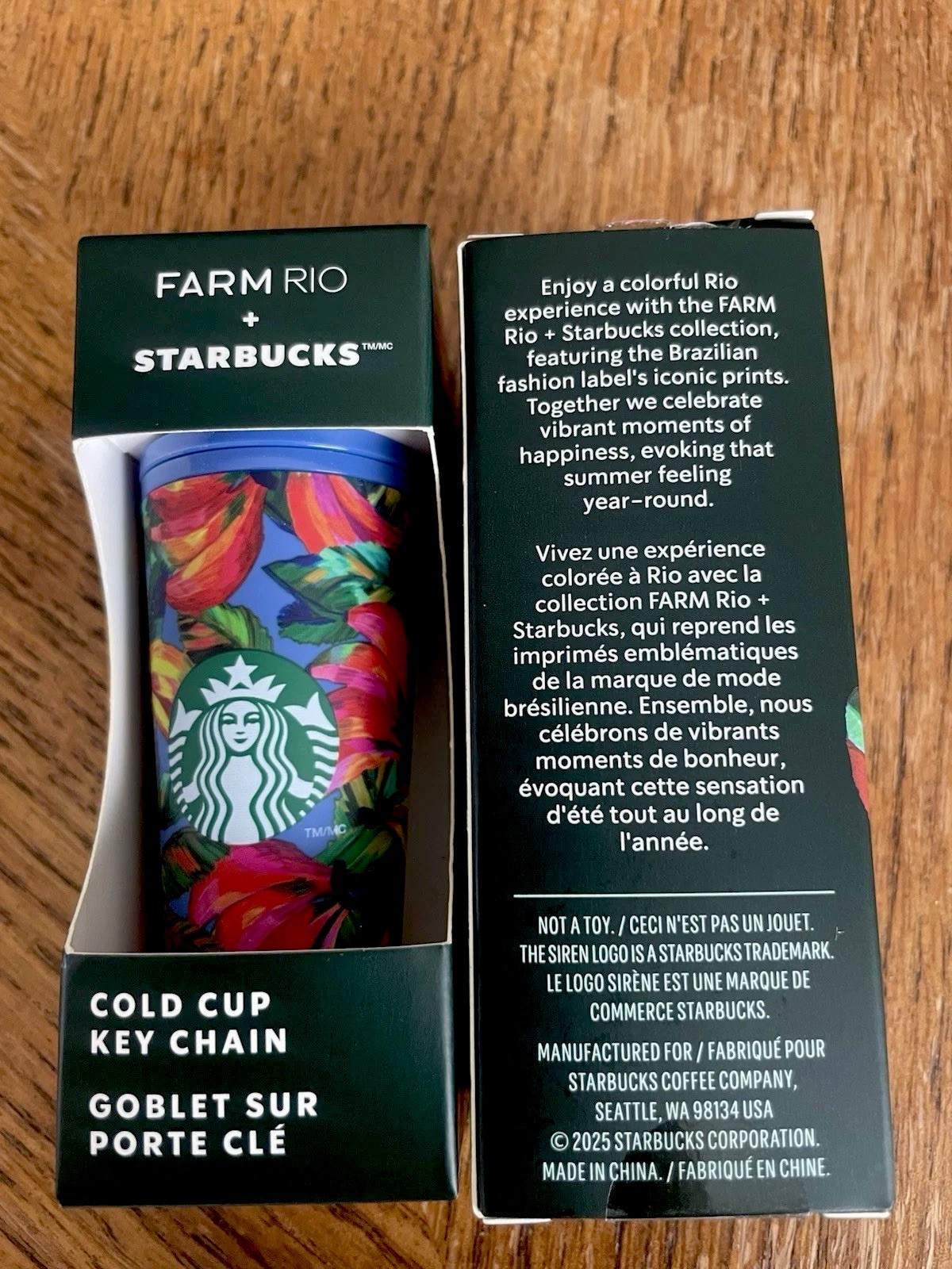 StarBucks Cup keychain - Farm Rio / Brazilian Fashion