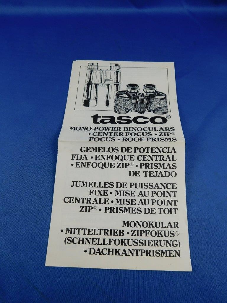 TASCO MONO POWER BINOCULAR CENTER FOCUS INSTRUCTION FLYER MANUAL SUPPLIER TO NFL
