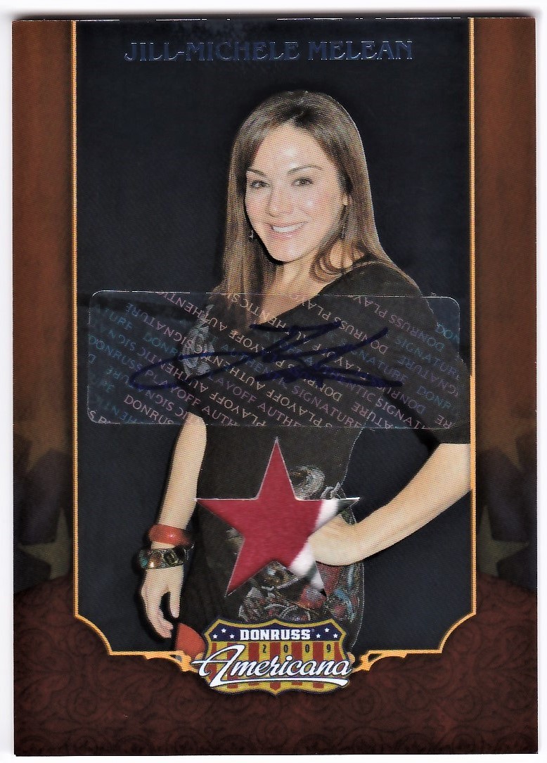 2009 DONRUSS AMERICANA AUTO/FABRIC JILL-MICHELE MELEAN #d100/100