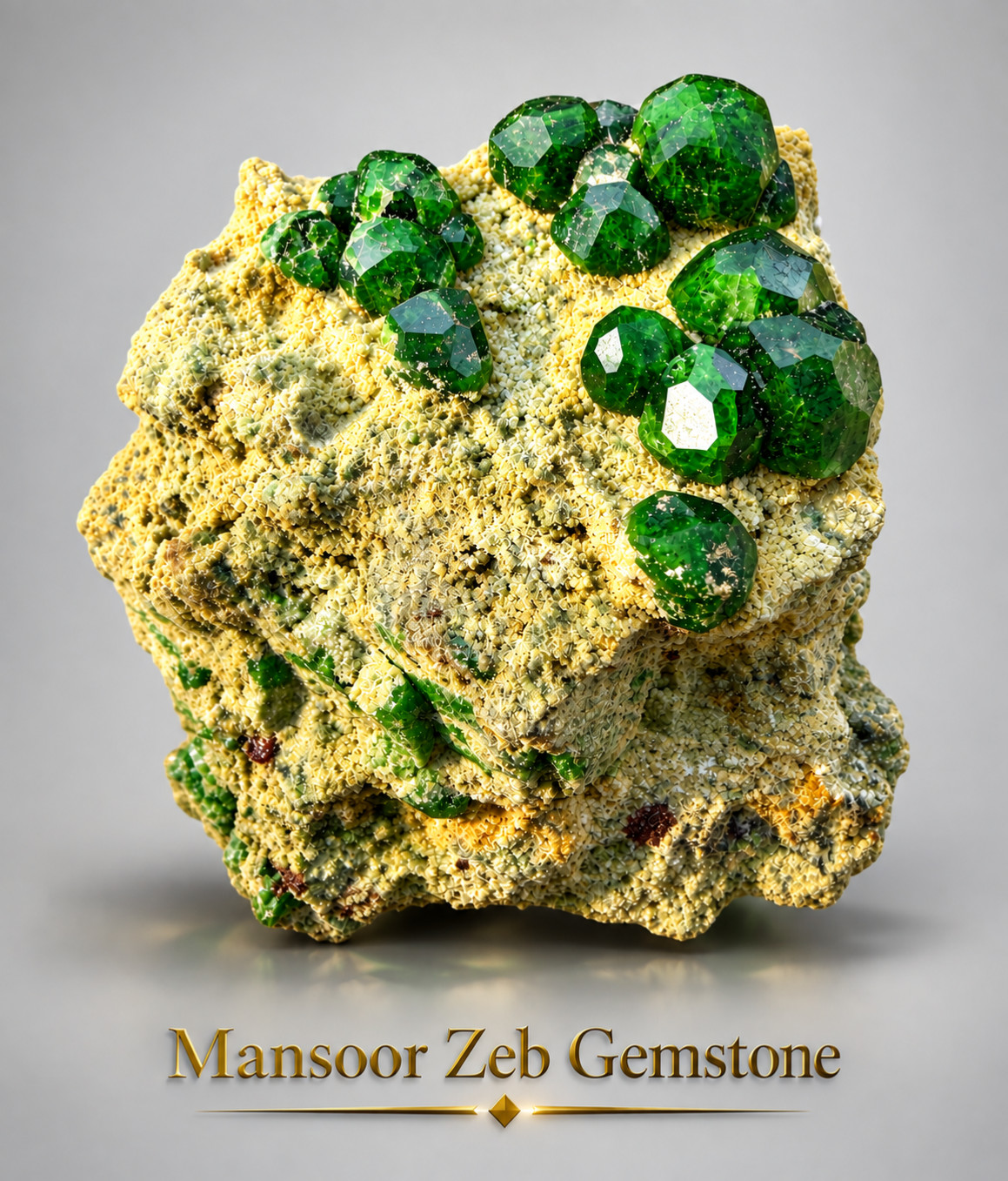 48 Gram Shinny Demantoid Green Garnet Crystals On Matrix From Pakistan.
