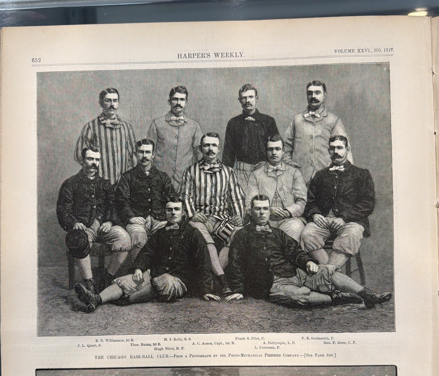 1882 ORIGINAL VINTAGE HARPER’S WEEKLY NEWSPAPER CHICAGO BASEBALL CLUB COMPLETE