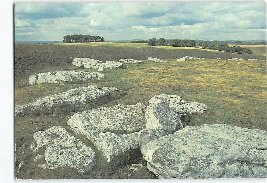 Postcard The weathered limestone slabs of Arbor Low Monyash England