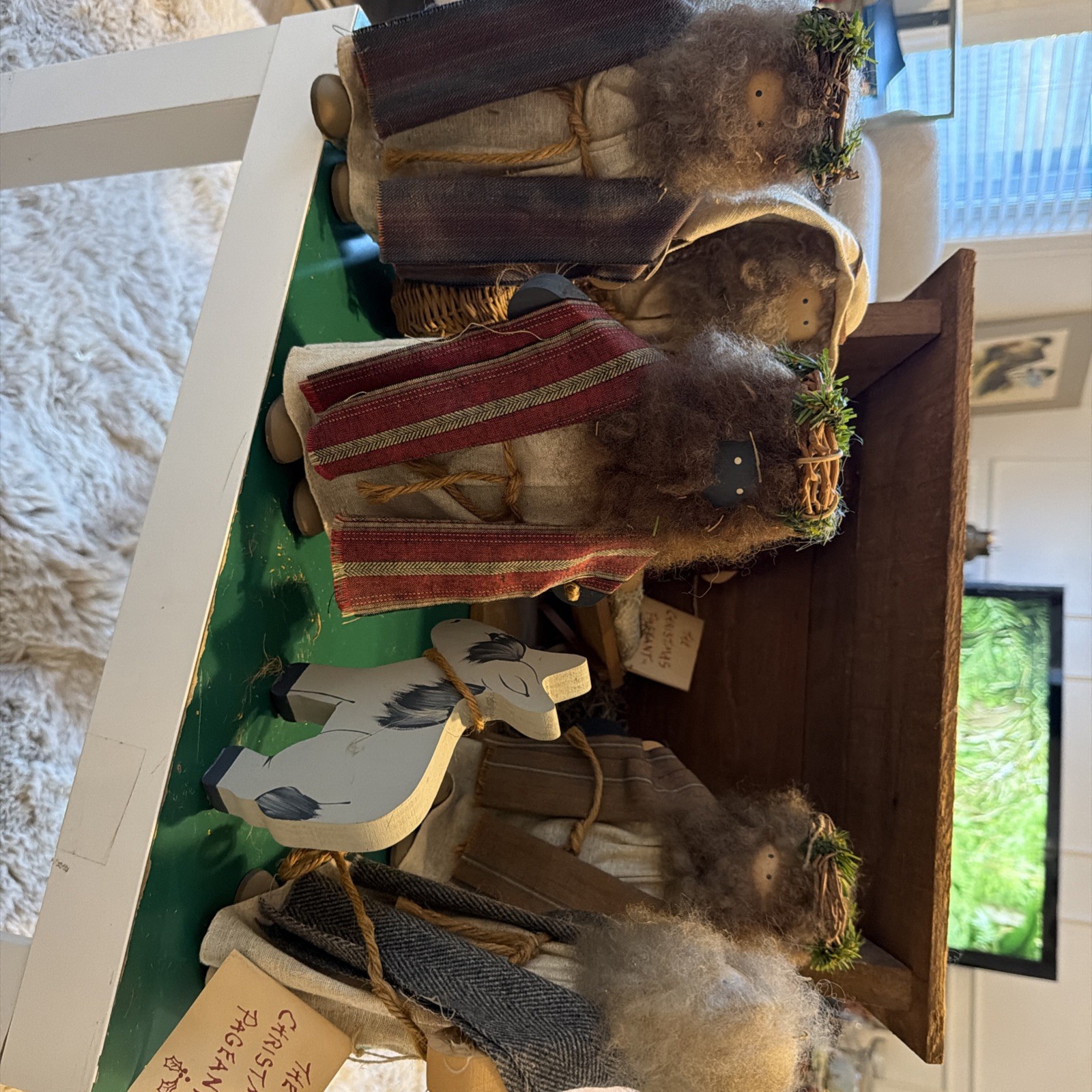 Vintage Lizzie High Wooden Nativity Scene Set Creche Manger Christmas Pageant Vintage Lizzie High Wooden Nativity Scene Set Creche Manger Christmas Pageant