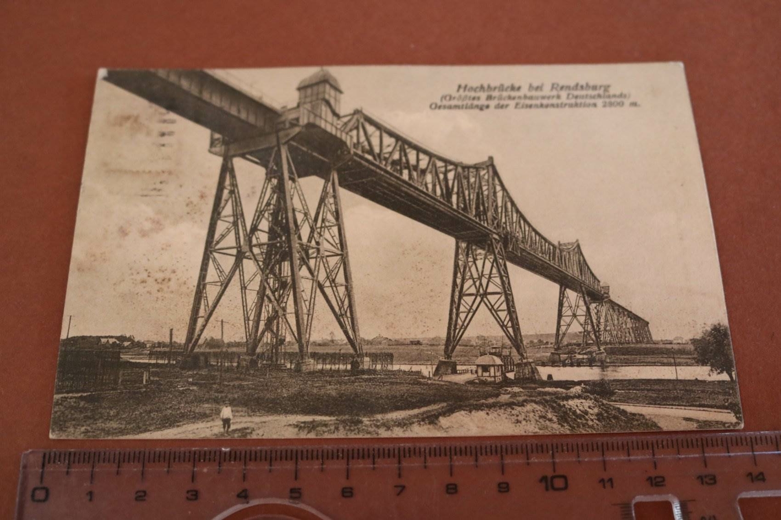 Great old map-High Bridge near Rendsburg-Railway Bridge 1925