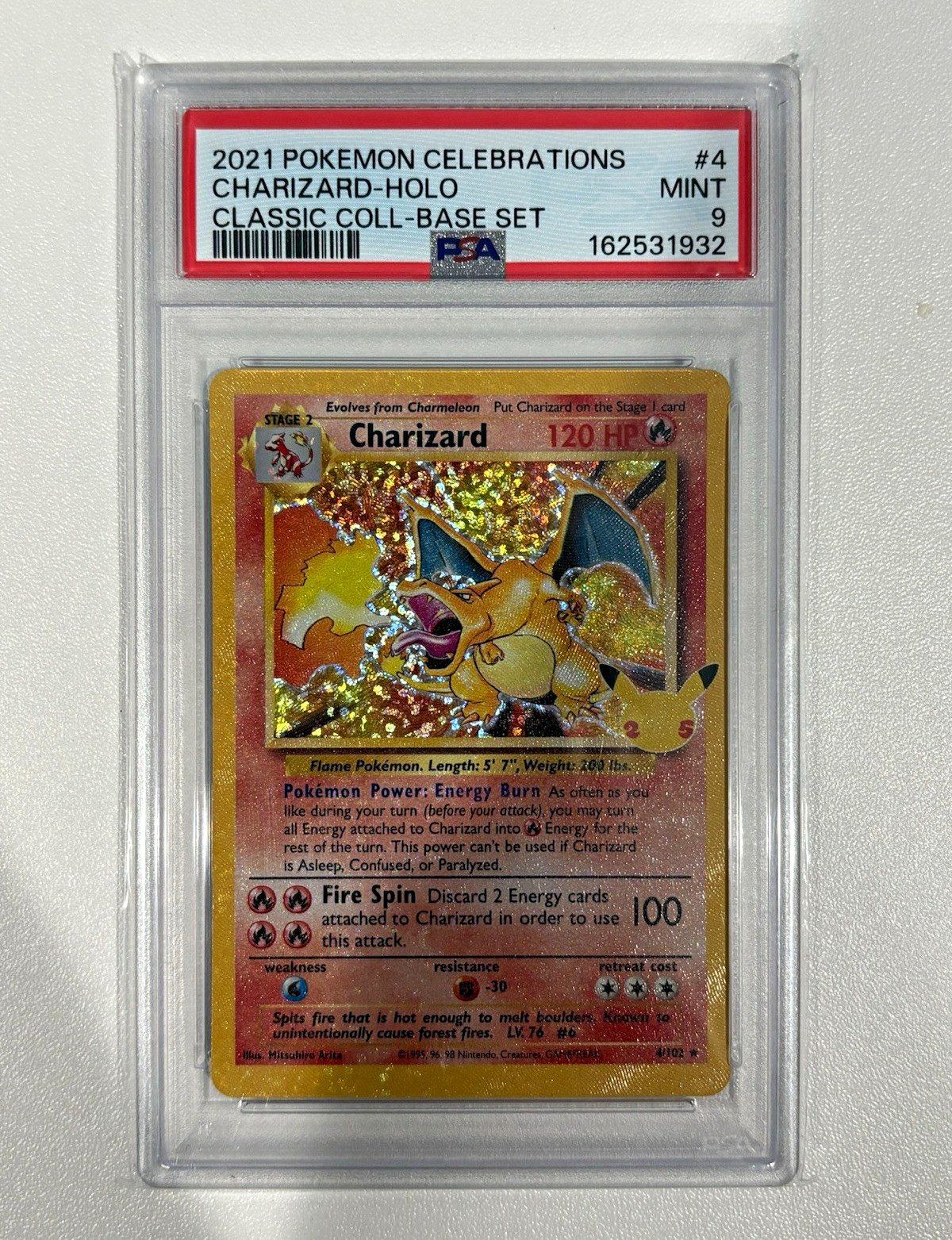 PSA 9 2021 Pokémon Celebrations Classic Collection Charizard Holo #4