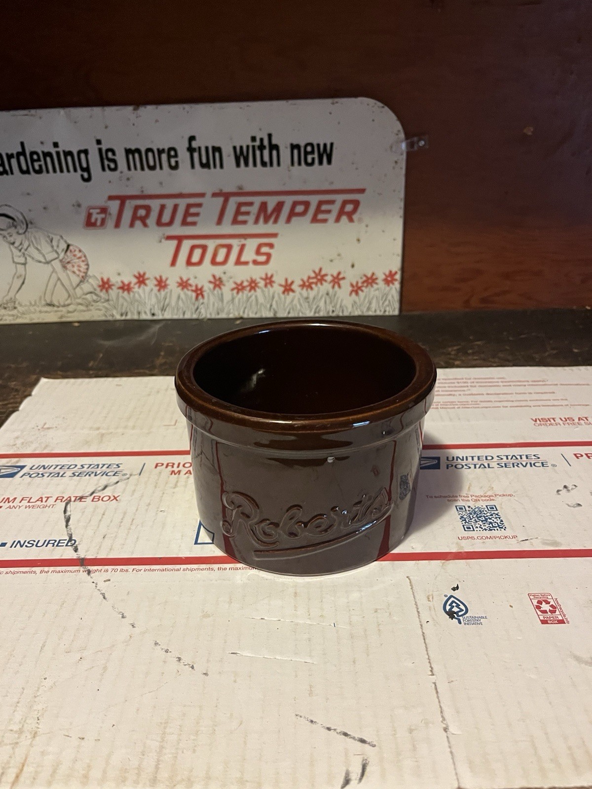 Vintage Roberts Dairy Brown Stoneware Butter Crock Omaha Nebraska Vintage Roberts Dairy Brown Stoneware Butter Crock Omaha Nebraska