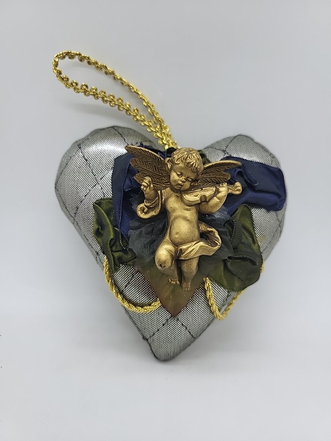 Vintage Christmas Ornament Heart Angel Ornament 5\