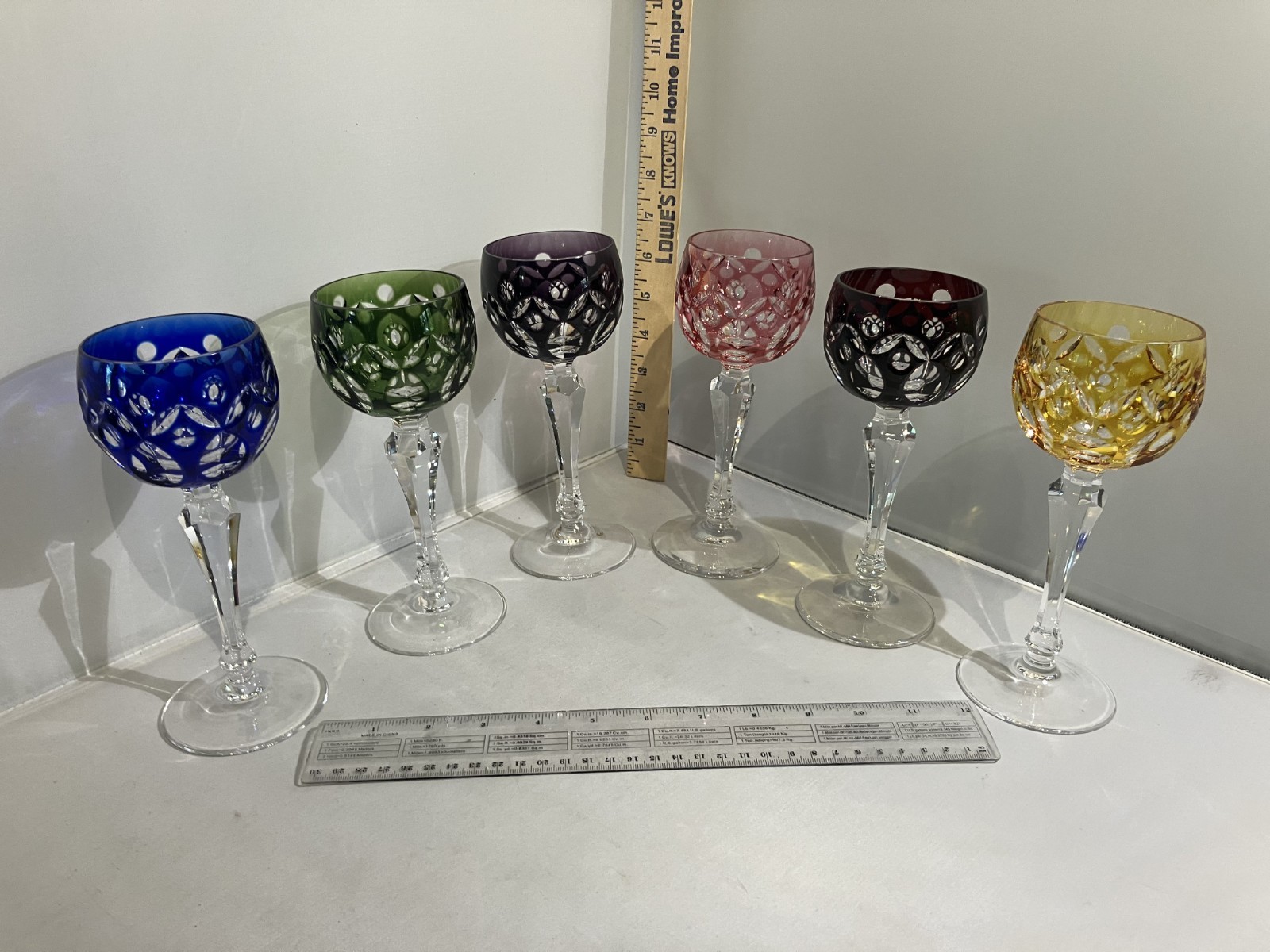 Set of 6 crystal stems