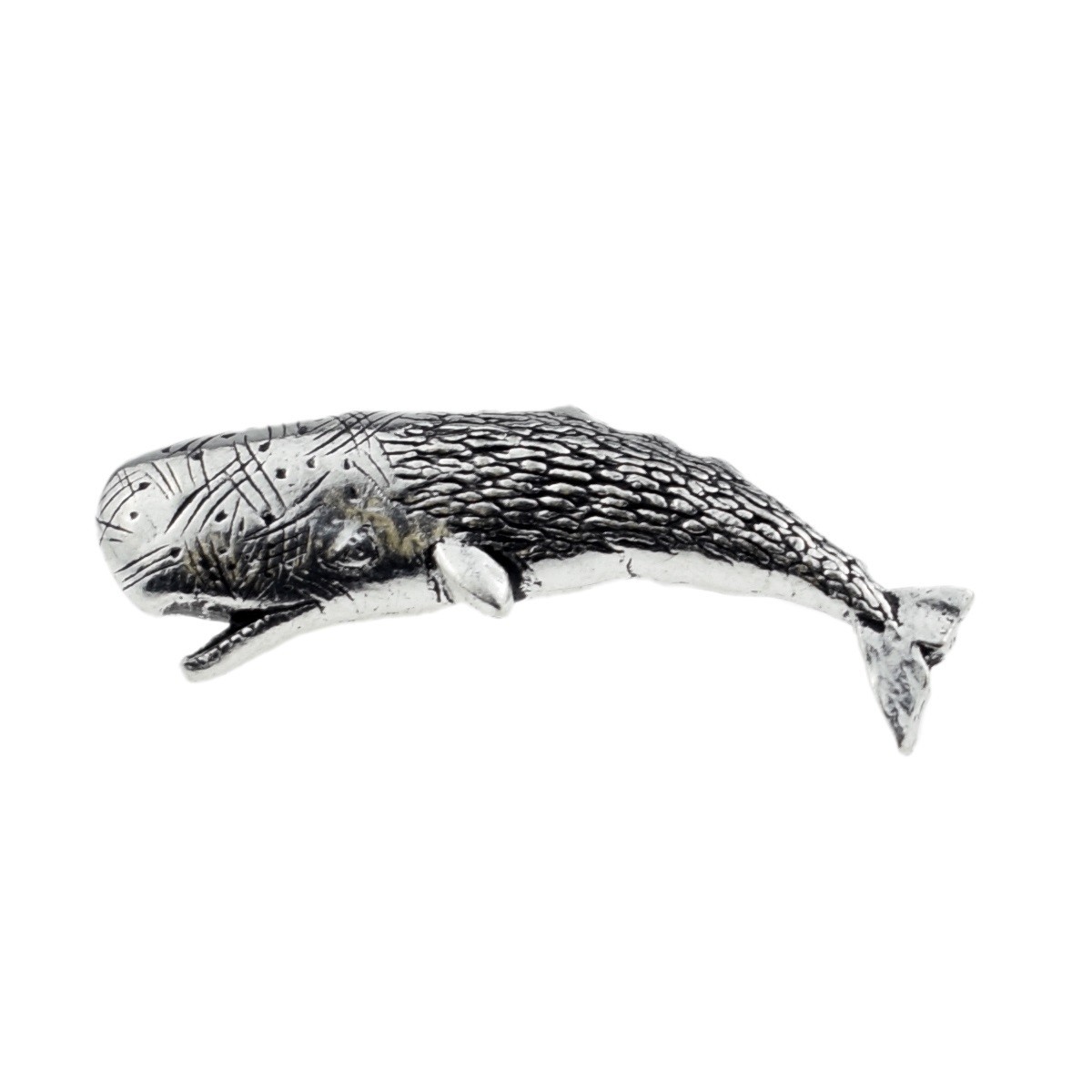 Sperm Whale English Pewter Lapel Pin Badge Brooch Moby Dick Book Gift Steampunk