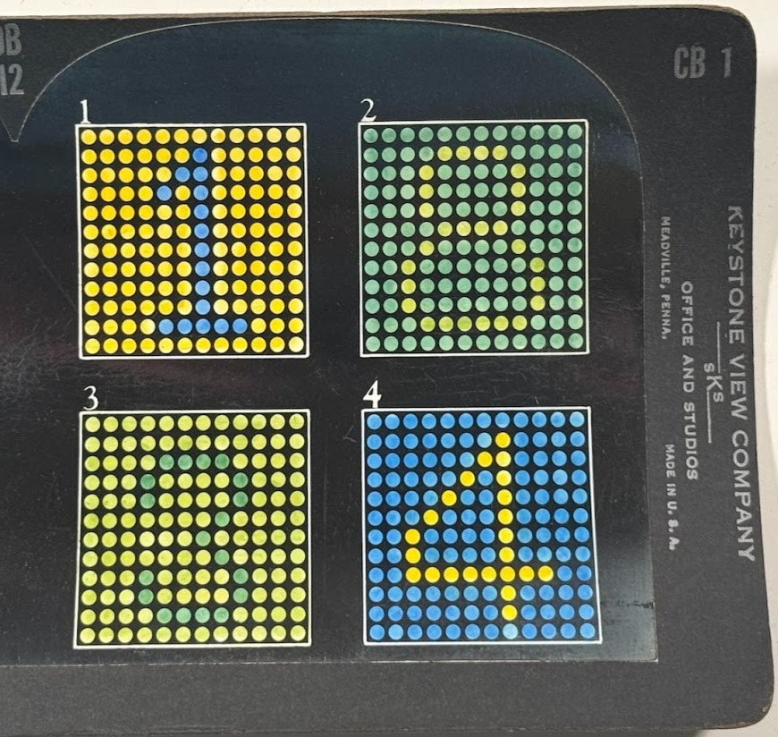 Diagnostic Series DB-12 Blue-Yellow Color Blind Test Keystone Stereoview Card