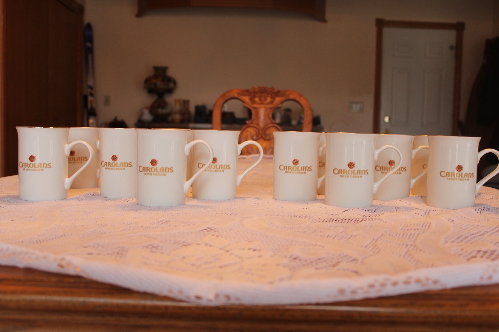 Carolans Irish Cream Tall Handled Vintage Set Of 12 Coffee Mugs