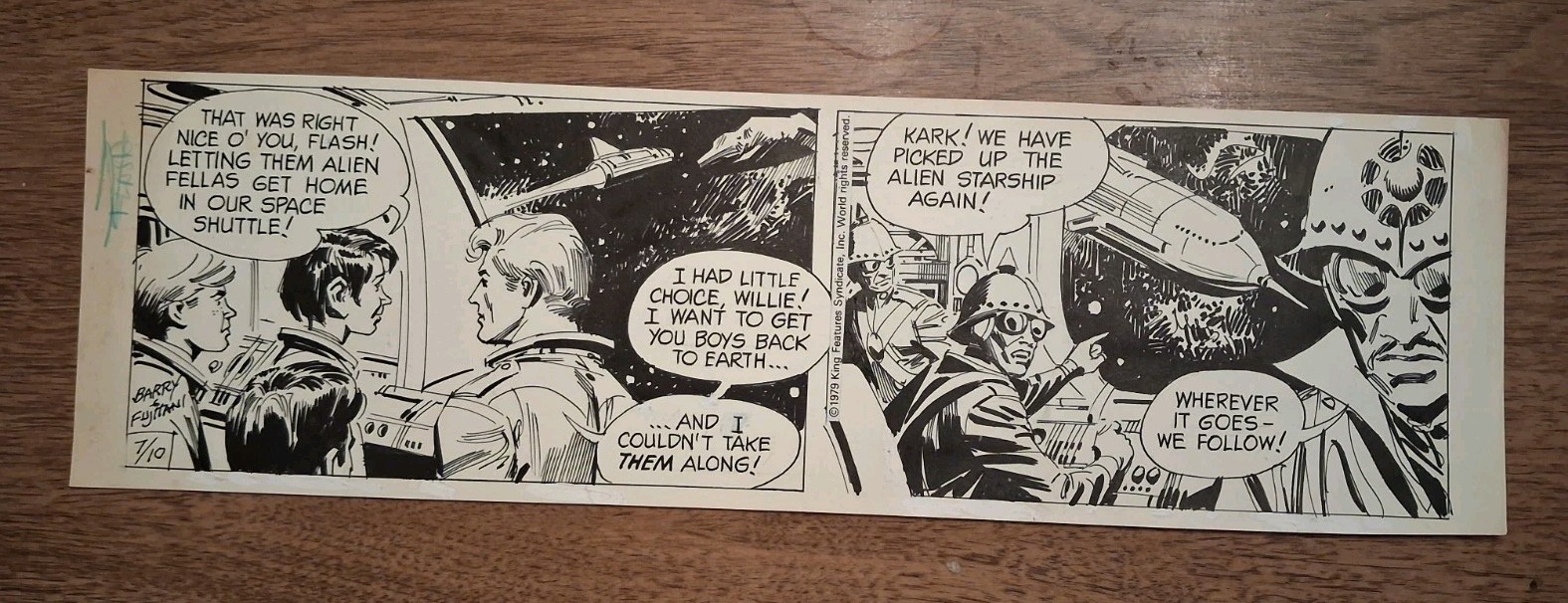 Dan Barry FLASH GORDON Original Comic Strip Newspaper Daily Artwork From 1979