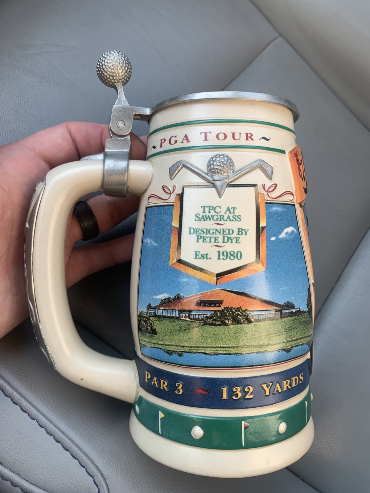 Michelob PGA Tour TPC at Sawgrass 1996 Lidded Ceramic Beer Stein Golf Vintage Michelob PGA Tour TPC at Sawgrass 1996 Lidded Ceramic Beer Stein Golf Vintage