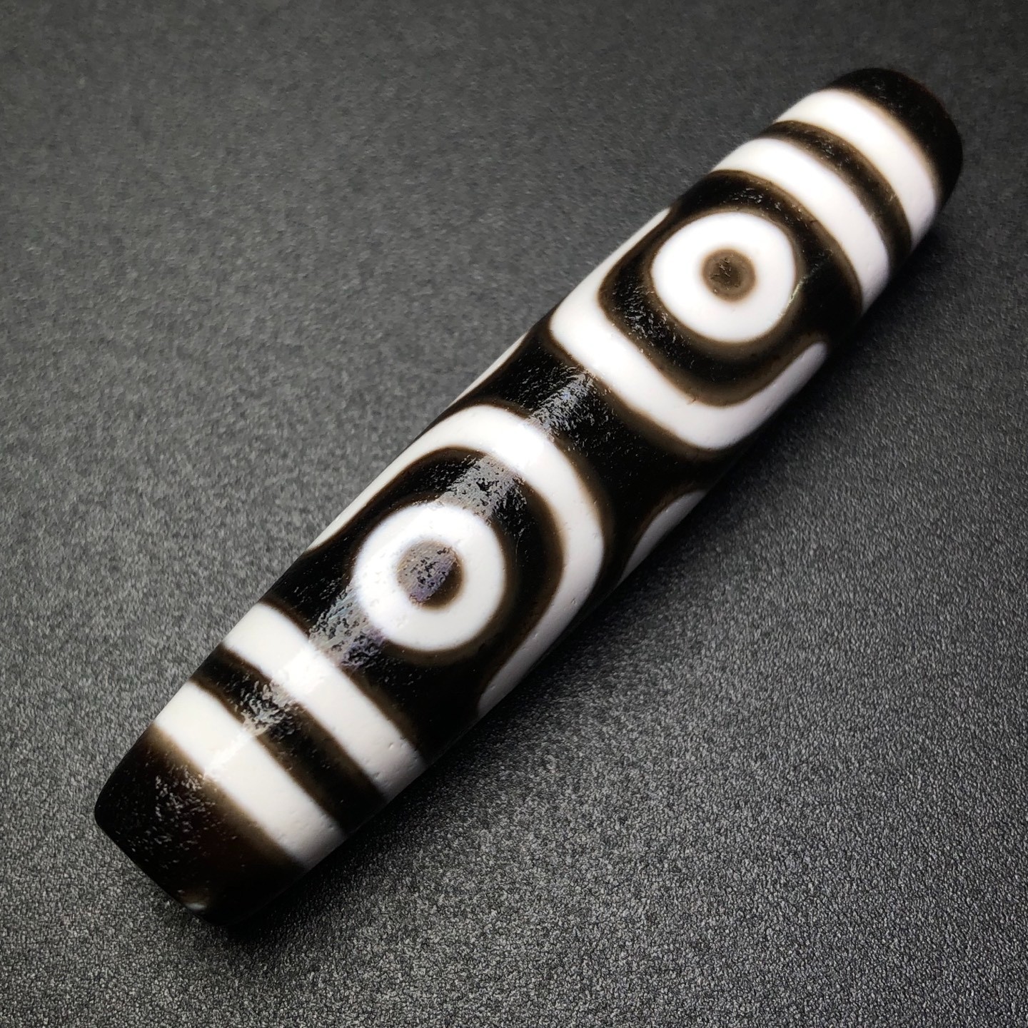 Vintage Tibetan Old Agate Dzi Beads 6 Eye Amulet Pendant Protection 59×13mm