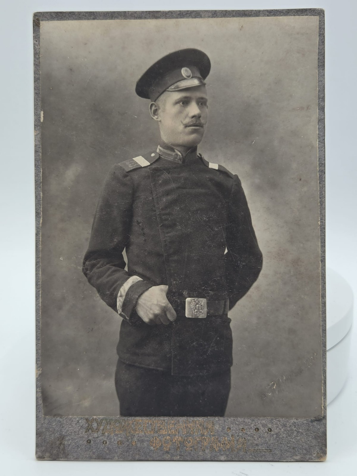 Imperial Russia Soldier Cabinet Photo 1912 Vladikavkaz Alexandropol Inscribed