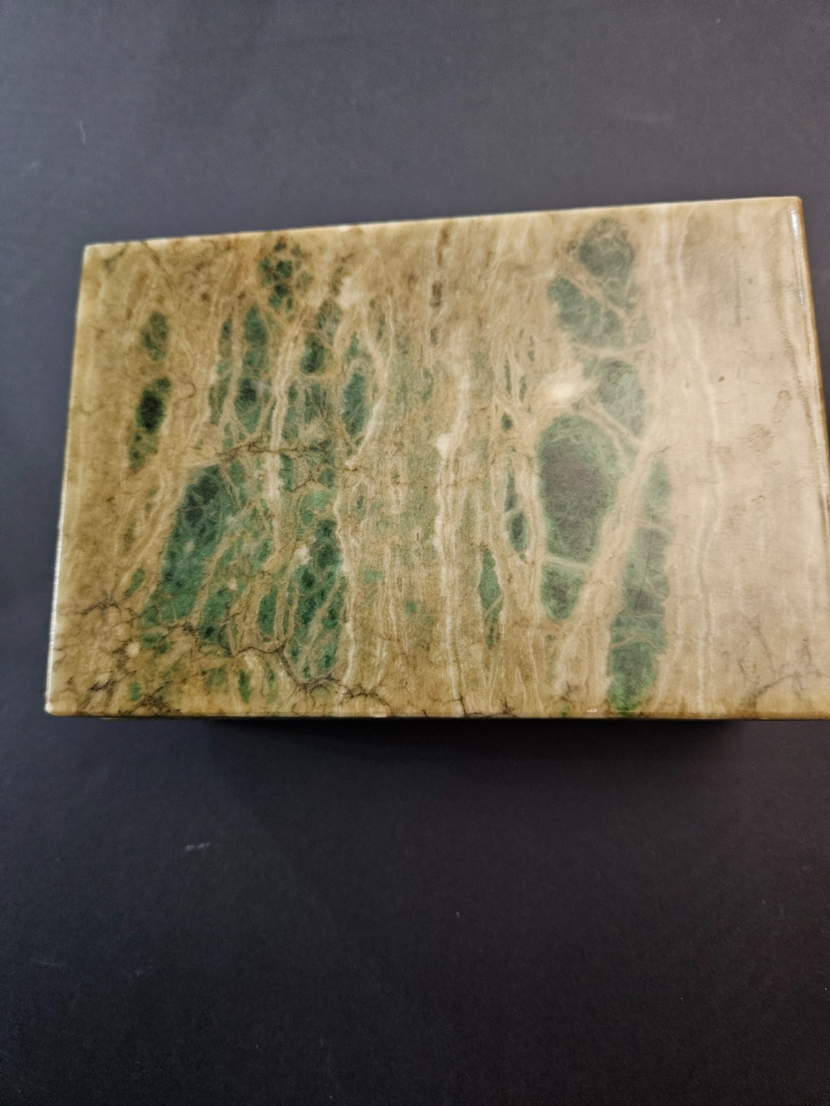 vtg Italian alabaster trinket / jewelry box 