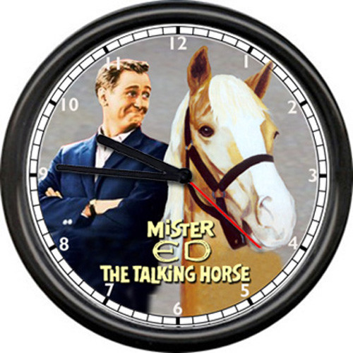 Mr Mister Ed Talking Horse TV Show  Barn Stall Equestrian Gift Sign Wall Clock