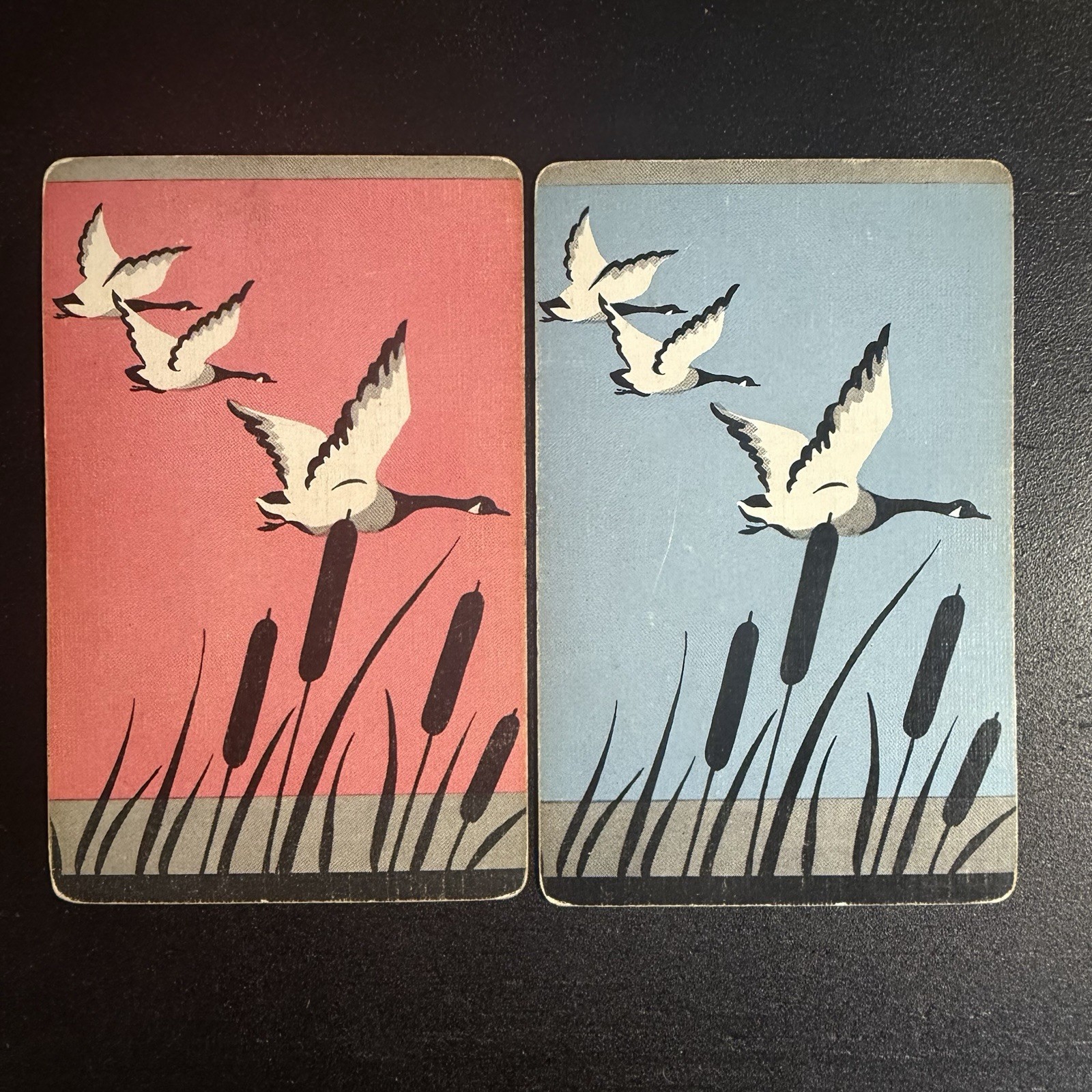Canadian Geese Single Swap Playing Card Companions- c. 1950s (Linen)