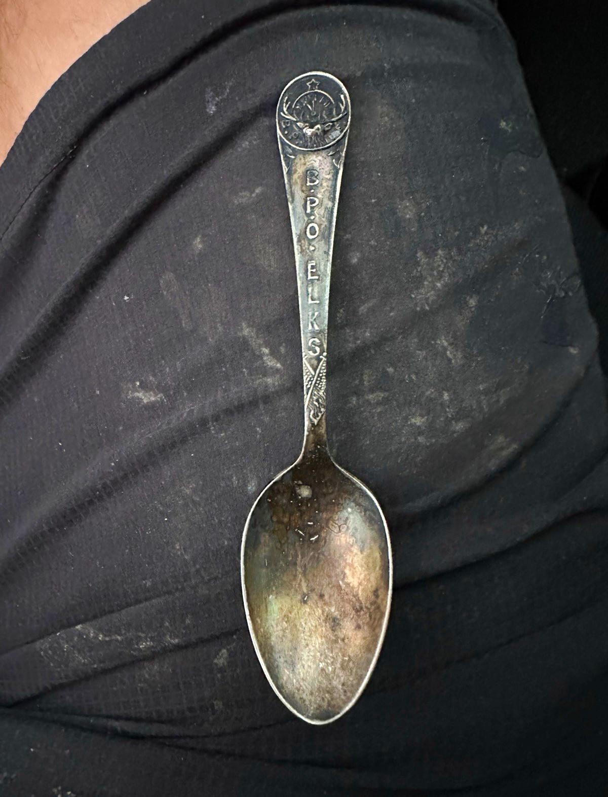 Rogers & Barton Silverplate Spoon, Solid Handle, Engraved \