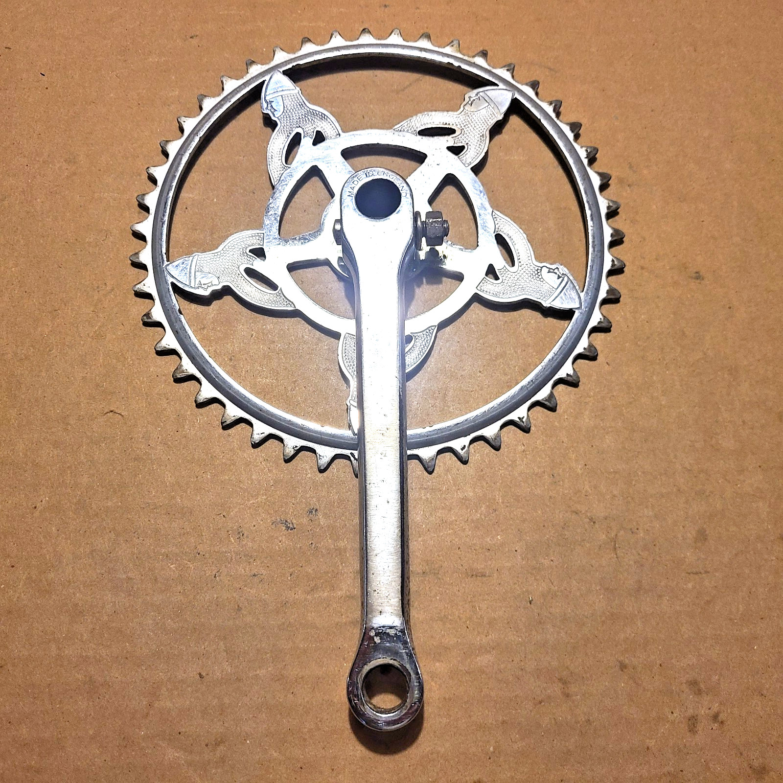 Vintage Norman Cycles Cottered Crank Arm Chainring Warrior Design Chrome England