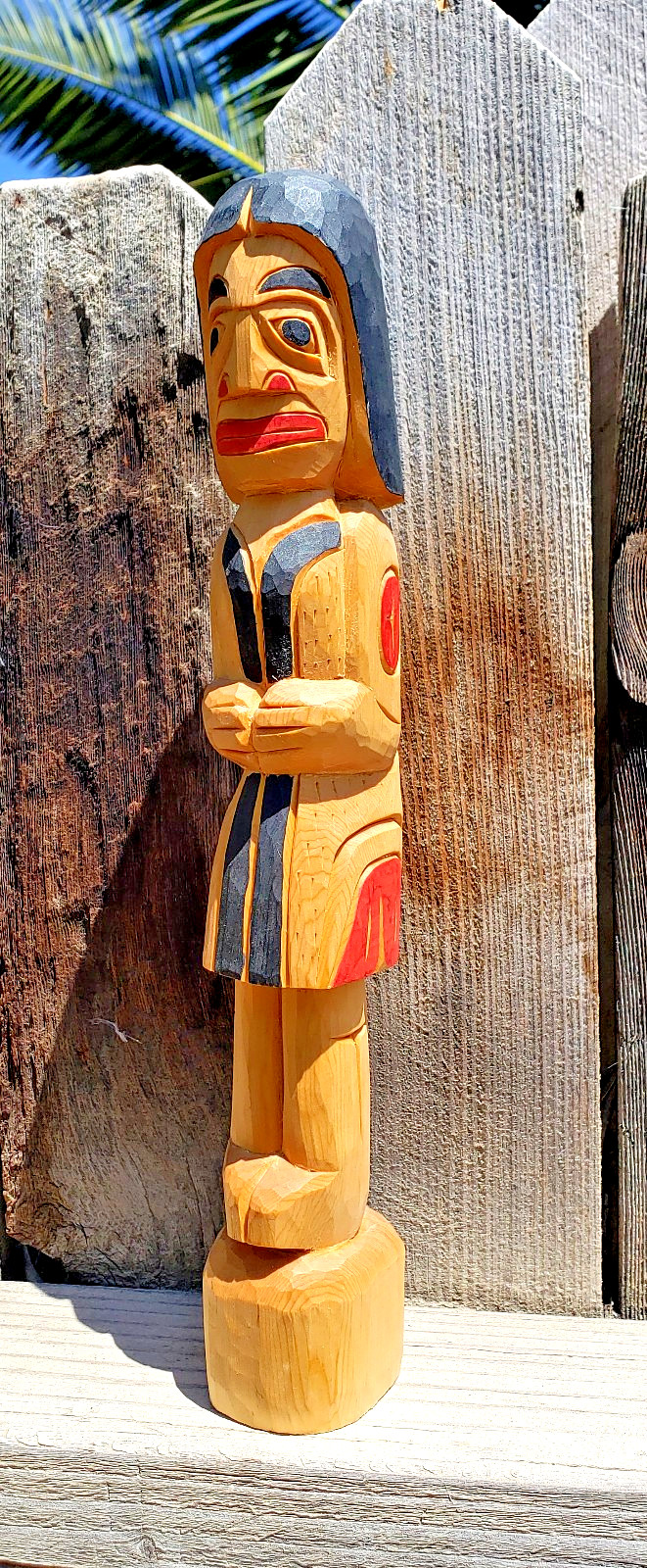 WATCHMAN - NWC Totem Pole - Yellow Cedar - Hand-Carved and Painted - Signed \