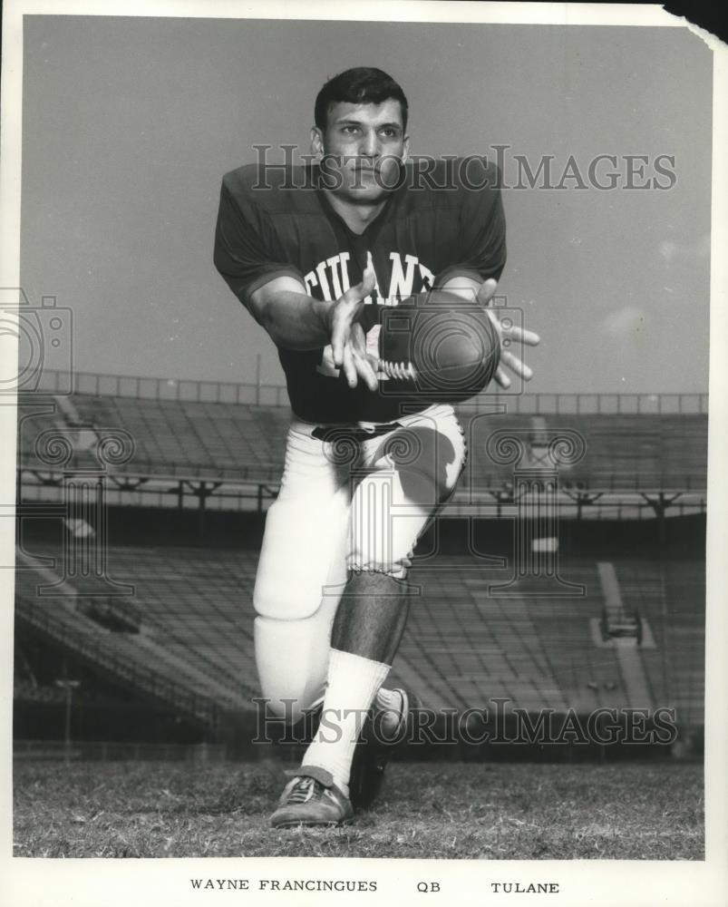1970 Press Photo Tulane University Football Quarterback Wayne Francingues 1970 Press Photo Tulane University Football Quarterback Wayne Francingues