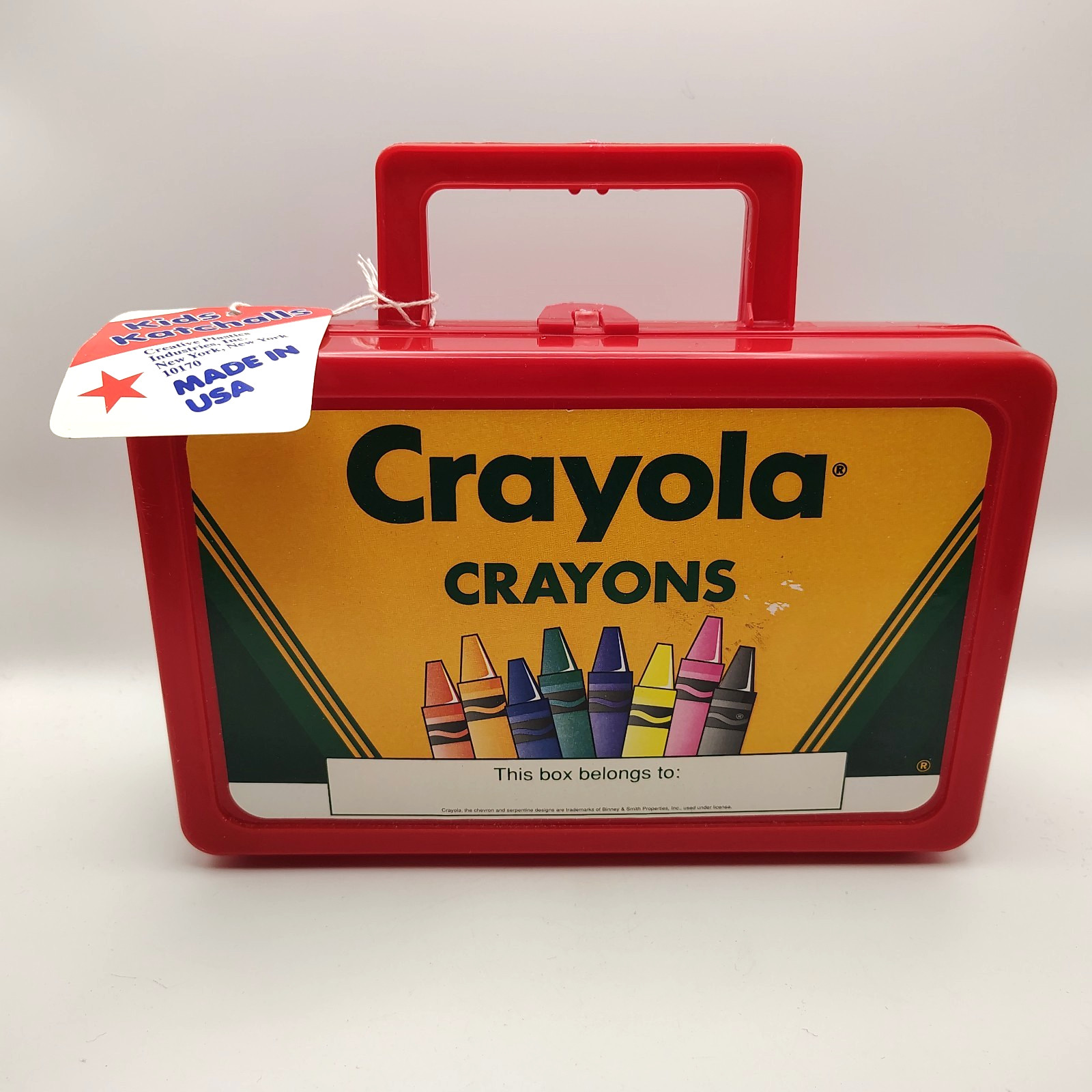 Vintage Crayola Crayon Carrying Case – Lunchbox Style w/ Original Tag Vintage Crayola Crayon Carrying Case – Lunchbox Style w/ Original Tag