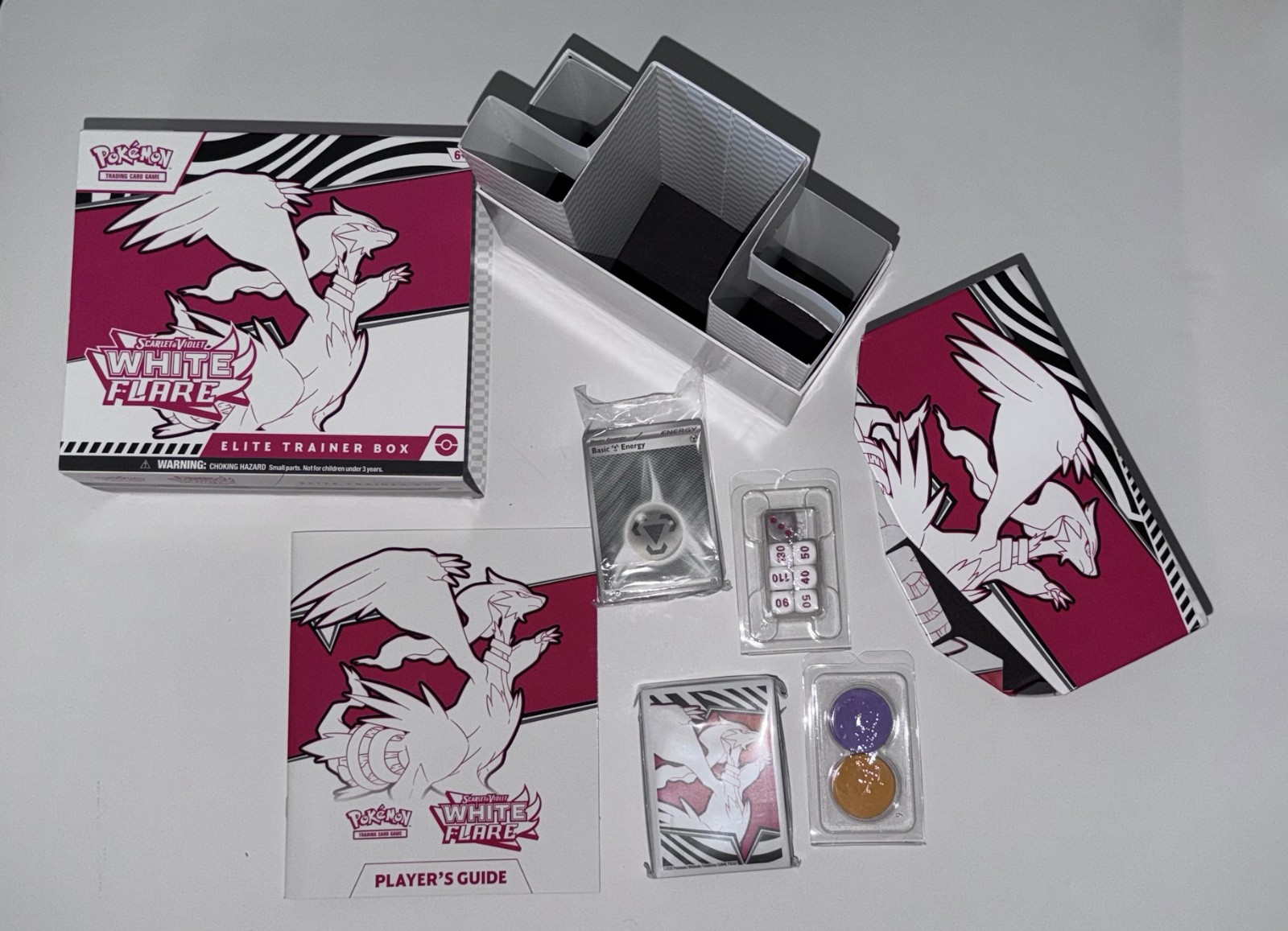 EMPTY - Pokemon Scarlet & Violet White Flare Elite Trainer Box ETB & Accessories