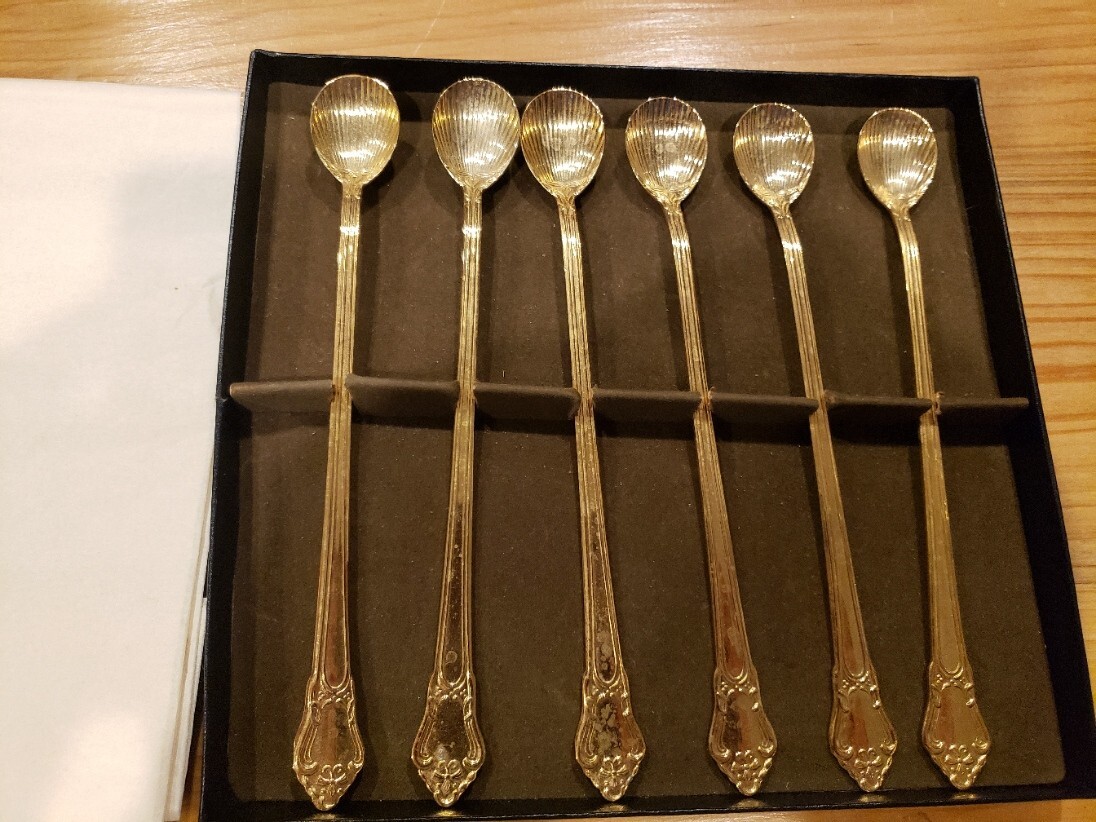 Vintage MCM Set of 6 Made in Sweden Goldtone 7 1/4\