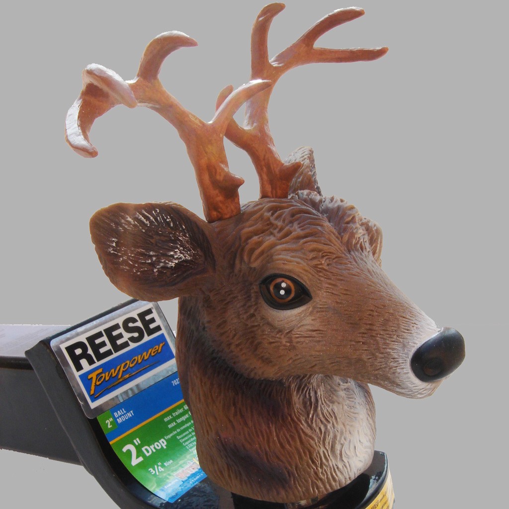 Whitetail DEER ANTLERS Truck Trailer buck antler HITCH BALL COVER car tow mount